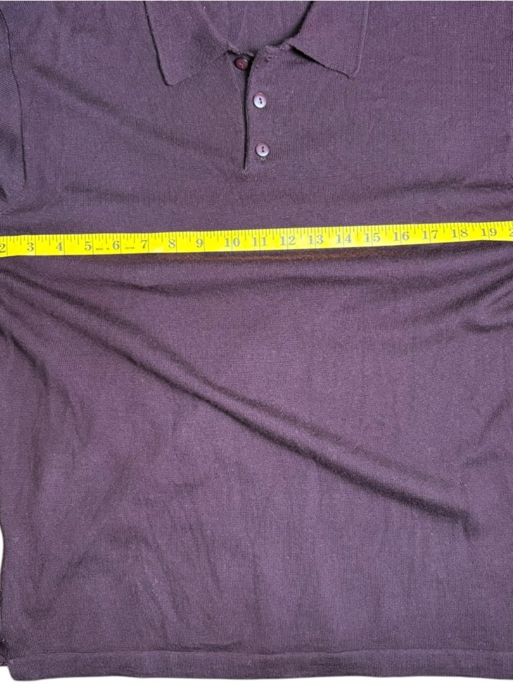 Banana Republic Plum Long Sleeve Polo Sweater Italian Merino Wool Sz L - Picture 5 of 6